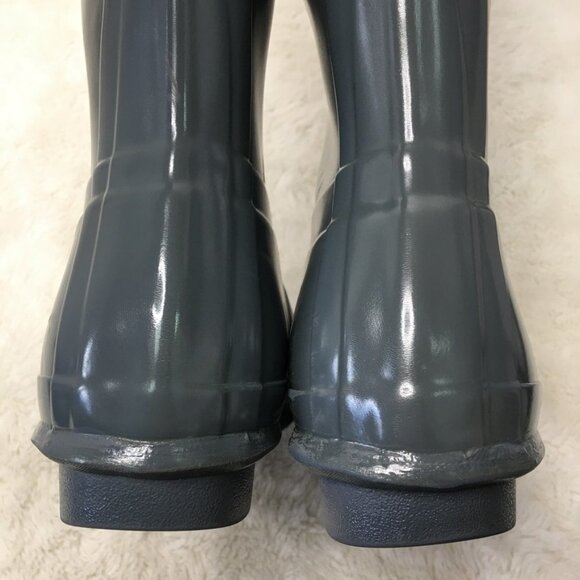 Hunter Women's Gray Glossy Tall Rain Boots Size 8 / 39 EU - Picture 8 of 16